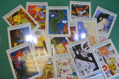 Открытки "Детские рисунки. Герой моей любимой книжки". СССР, 1979 год.