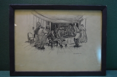 Картина, иллюстрация, комедия "Ревизор", Гоголь. Кукрыниксы, 1939 год.