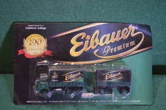 Модель, игрушка. Пивной грузовик с прицепом. Реклама пива Eibauer Premium. Блистер. Китай Германия.