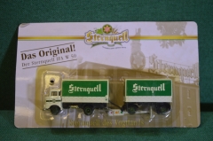 Модель, игрушка. Пивной грузовик, фура с прицепом. Реклама пиво Srernquell. Блистер. Китай Германия.