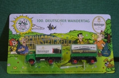 Модель, игрушка. Пивной грузовик, фура с прицепом. Реклама, пиво Meininger. Блистер. Китай Германия.