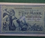 Бона, банкнота 5 марок 1904 год. Пять марок. Funf mark. Германская империя, Германия.