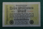 Бона, банкнота 10000000 марок 1923 год. Десять миллионов. Рейхсбанкнота. Веймар, Германия. #1