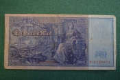 Бона, банкнота 100 марок 1910 год. Сто. Рейхсбанкнота. Германская империя, Германия. #1
