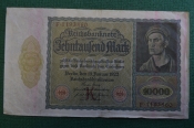 Бона, банкнота 10000 марок 1922 год. Десять тысяч. Рейхсбанкнота. Германская империя, Германия.