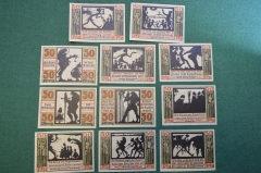 Нотгельд, бона 50 пфеннигов 1920 год (11 штук). Город Naumburg, Наумбург. Германия.