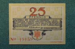 Нотгельд, бона 25 пфеннигов 1920 год. Город Glocksburg, Глюксбург. Веймар, Германия.