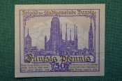 Нотгельд, бона 50 пфеннигов 1919 год. Город Danzig, Данциг. Веймар, Германия.