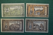 Нотгельд, бона 10, 25, 50 пфеннигов 1920 год (4 штуки). Город Blankenburg, Бланкенбург. Германия.