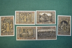 Нотгельд, бона 50 пфеннигов 1921 год (6 штук). Мартин Лютер. Город Айзенах. Германия.