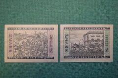 Нотгельд, бона 2 марки 1922 год (2 штуки). Город Berlin, Берлин. Веймар, Германия.