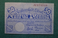 Нотгельд, бона 50 пфеннигов 1920 -е годы. Город Cassel, Кассель. Rezidenzstadt. Веймар, Германия.