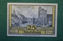 Нотгельд, бона 25 пфеннигов 1921 год. Город Ilsenburg, Ильзенбург. Черепа оленей. Веймар, Германия.