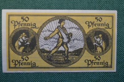 Нотгельд, бона 50 пфеннигов 1918 год. Город Erbach, Эрбах (Одинвальд). Сеятель, мышки. Германия.