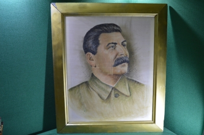 Портрет Иосифа Виссарионовича Сталина. Масло, шелк. СССР.