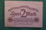  Бона, банкнота 2 марки 1922 год. Веймар, Веймарская Республика. Германия.