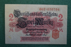 Бона, банкнота 2 марки 1914 год. Германская Империя. Германия. #2
