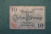 Нотгельд, бона 10 пфеннигов 1917 год, город Ocnabruck, Оснабрук. Германия.