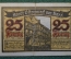 Нотгельд, бона 25 пфеннигов 1921 год, город Osterwieck, Остервик. Девушки, змея и перо. Германия.