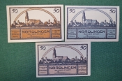 Нотгельд, бона 50 пфеннигов 1921 год (3 штуки), город Nordlingen, Нордлинген. Германия.