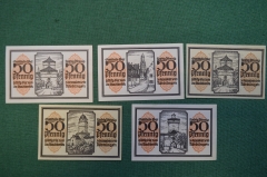 Нотгельд, бона 50 пфеннигов 1918 год (5 штук), город Nordlingen, Нордлинген. Германия.