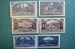 Нотгельд, бона 10, 25, 50 пфеннигов 1921 год (6 штук), город Schierke, Ширке. Гете. Германия.