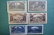 Нотгельд, бона 10, 25, 50 пфеннигов 1921 год (6 штук), город Schierke, Ширке. Гете. Германия.