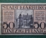 Нотгельд, бона 50 пфеннигов 1918 год, город Marburg, Марбург. Король на коне, Reiche III. Германия.