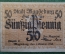 Нотгельд, бона 50 пфеннигов 1918 год, город Magdeburg, Магдебург. Саксония. Рыцарь, герб. Германия.