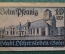 Нотгельд, бона 10 пфеннигов 1921 год, город Oschersleben (Bode), Ошерслебен. Вид города. Германия.
