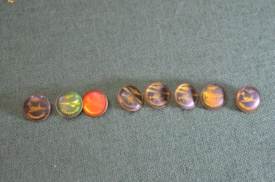 Знак значок "Аэрофлот". Набор 8 шт. Оргстекло. Закатные. Авиация. СССР.