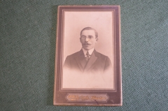 Фотография визитка старинная "Мужчина с усами в пенсне". Зубков. СПБ. Царская Россия. 