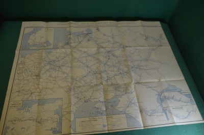 Карта старинная большая "Схематическая карта Железных Дорог". Царская Россия. 1897 год.