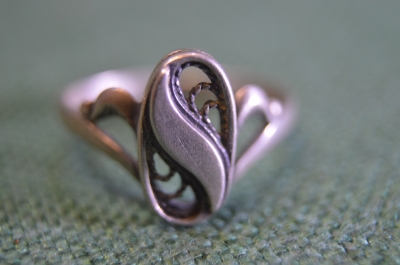 Кольцо "S". Серебро 925 проба Звезда. СССР.