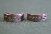 Серьги полукольца. Серебро 925 проба Звезда. Скань, филигрань. СССР.