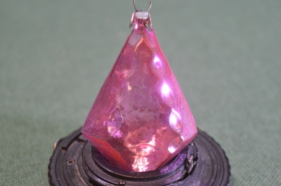 Игрушка елочная новогодняя "Льдина льдинка". Стекло. СССР.