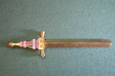 Ручка шариковая массивная "Меч клинок". Латунь. Тюремное творчество. СССР.