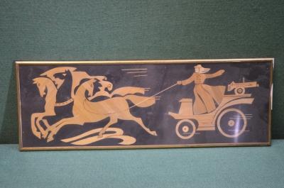 Панно настенное "Тачанка". Агитация. Бирка. Одесса. СССР.