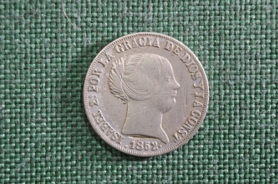 4 реала. Королева Изабелла II. Серебро. Испания. 1852 год