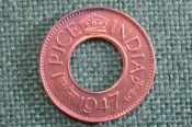 Монета 1 пайс, пайса, pice 1947 года. Индия, India.