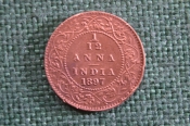 Монета 1/12 анны, anna 1897 года. Индия, India. Виктория.