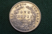 Монета 1 рупия, One rupee 1840 года. Серебро. Британская Индия, East India Company. Виктория. #2