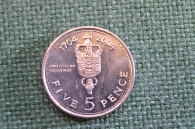 Монета 5 пенсов 2004 года. Five Pence. Скипетр. Захват. Гибралтар, Gibraltar. Елизавета II.