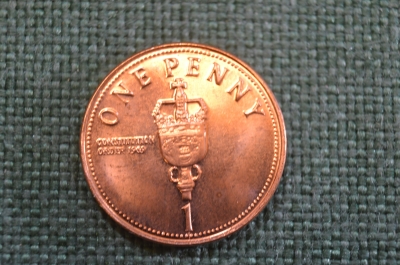 Монета 1 пенни 2005 года. One penny. Скипетр, захват Гибралтара Гибралтар, Gibraltar. Елизавета II.