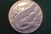 Монета 5 долларов 1993 года. Five dollars. Ящерица, Lima Tala. Tokelau, Токелау. Елизавета II.