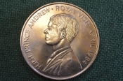 Монета 50 пенсов 1984 года. Fifty pence. Принц Эндрю, визит. Остров Вознесения. Ascension Island.