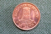 Монета 1 пенни 2006 года. One penny. Башня в Ле-Хок. Джерси, Bailiwick of Jersey. Елизавета II.
