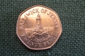 Монета 20 пенсов 2003 года. Twenty pence. Маяк в Ла-Корбьер. Джерси, Bailiwick of Jersey. Елизавета.