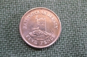 Монета 5 пенсов 2006 года. Five pence. Башня в Ле-Хок. Джерси, Bailiwick of Jersey. Елизавета II.