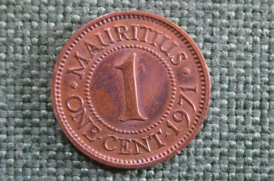 Монета 1 цент 1971 года. One cent. Маврикий, Mauritius. Елизевета II.